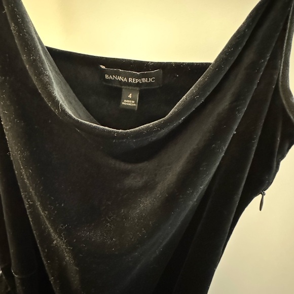 Like new Banana Republic black stretch velour cowl neck jumpsuit - Picture 3 of 4